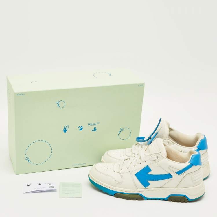 Pre Owned Off-White White/Blue Leather Out Of Office Sneakers Size 41