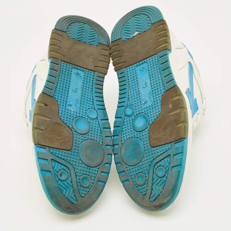 Pre Owned Off-White White/Blue Leather Out Of Office Sneakers Size 41