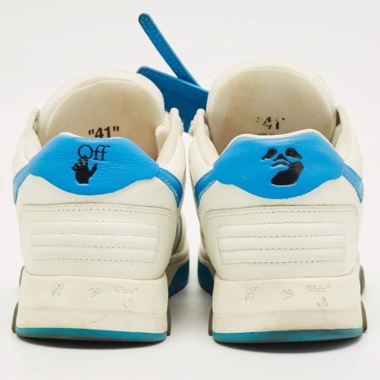 Pre Owned Off-White White/Blue Leather Out Of Office Sneakers Size 41