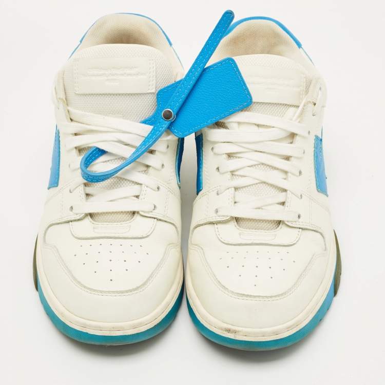 Pre Owned Off-White White/Blue Leather Out Of Office Sneakers Size 41