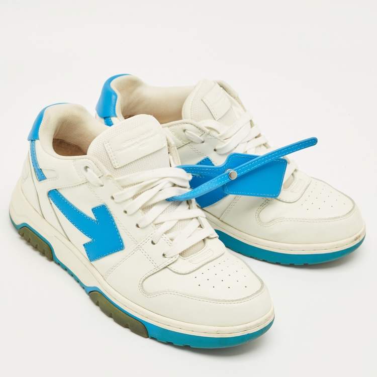 Pre Owned Off-White White/Blue Leather Out Of Office Sneakers Size 41