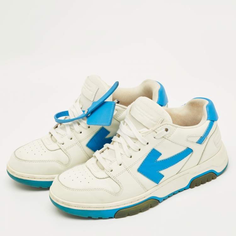 Pre Owned Off-White White/Blue Leather Out Of Office Sneakers Size 41