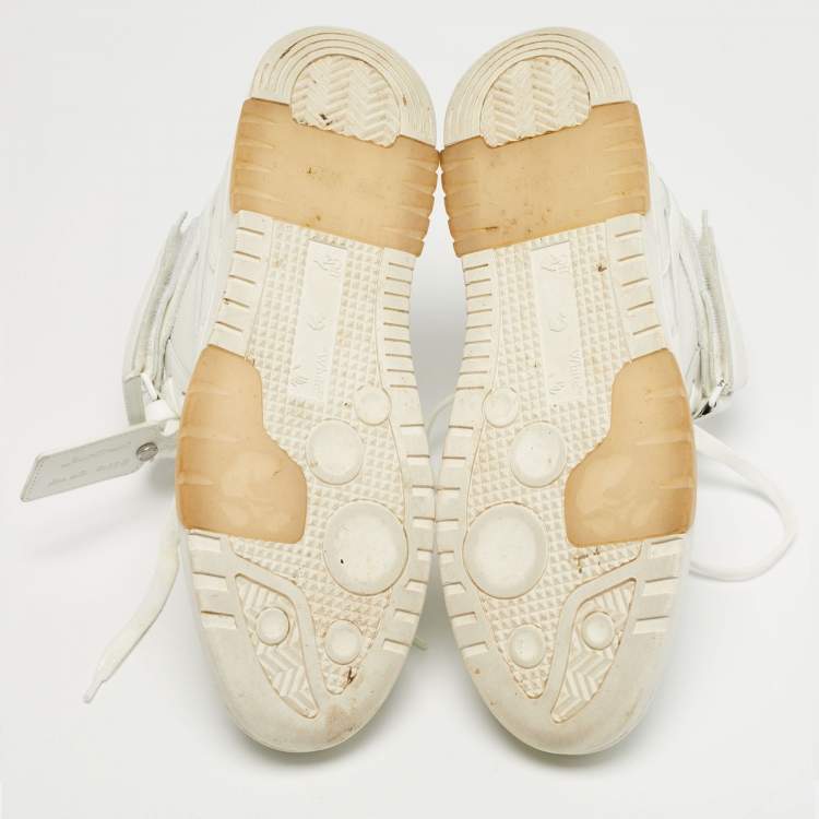 Pre Owned Off-White White Leather Out Of Office High Top Sneakers Size 40