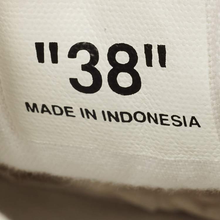 Pre Owned Off-White White Canvas Vulcanized Lace Up Sneakers Size 38