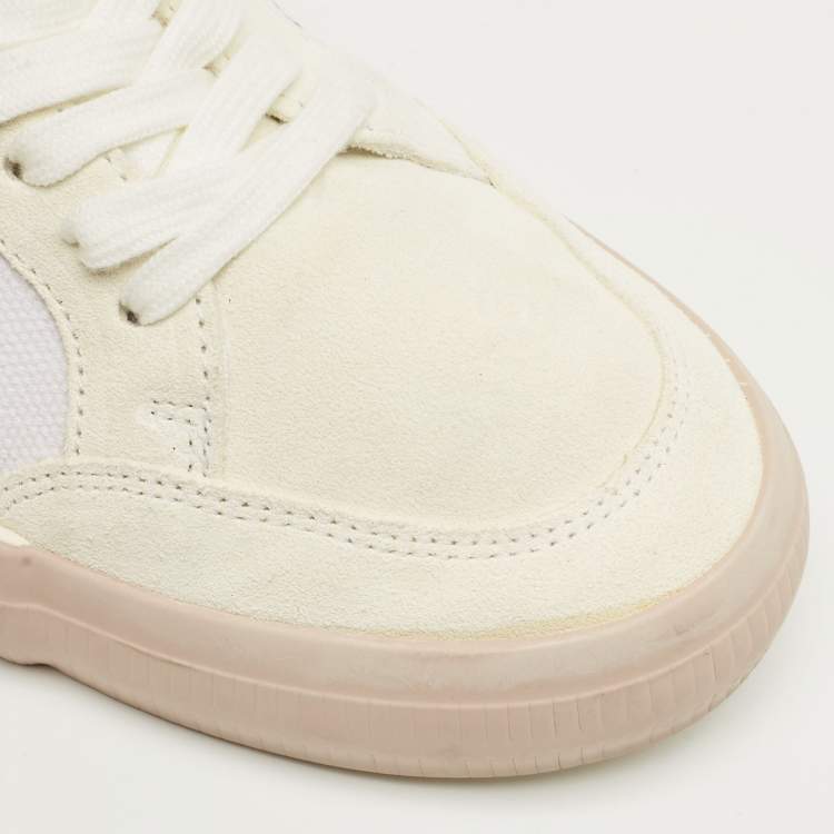 Pre Owned Off-White White Canvas Vulcanized Lace Up Sneakers Size 38