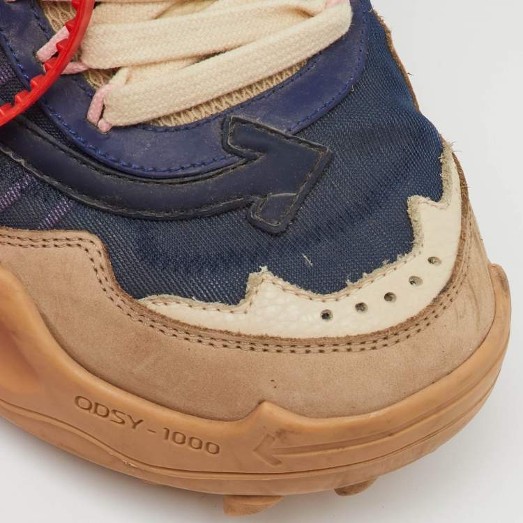 Pre Owned Off-White Multicolor Mesh and Leather Odsy 1000 Sneakers Size 39