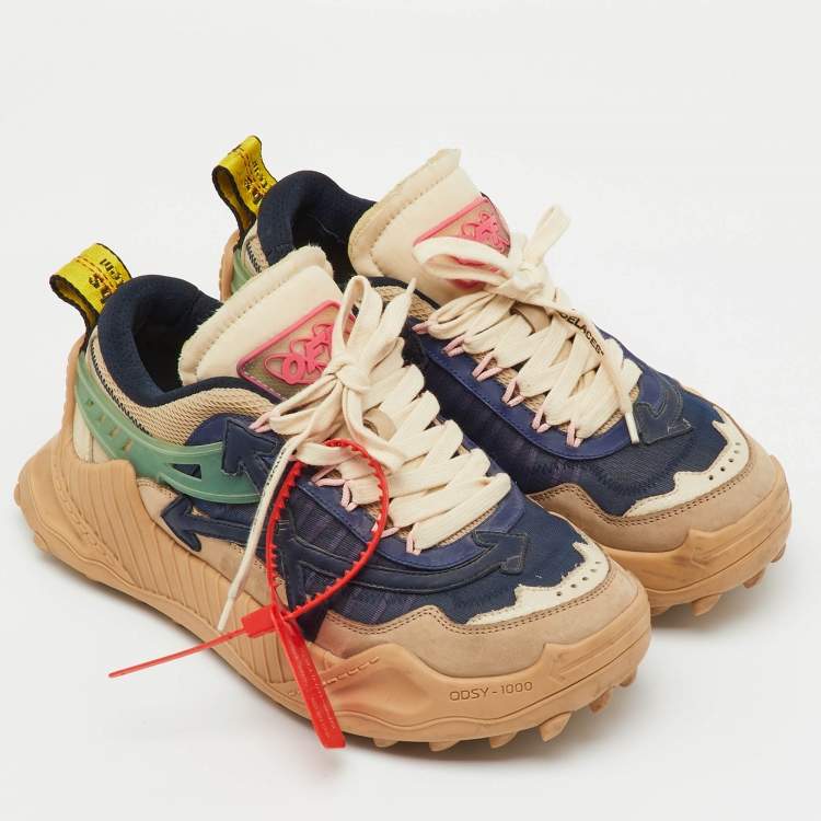 Pre Owned Off-White Multicolor Mesh and Leather Odsy 1000 Sneakers Size 39