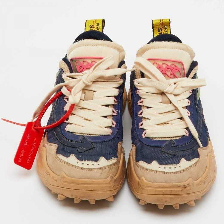 Pre Owned Off-White Multicolor Mesh and Leather Odsy 1000 Sneakers Size 39