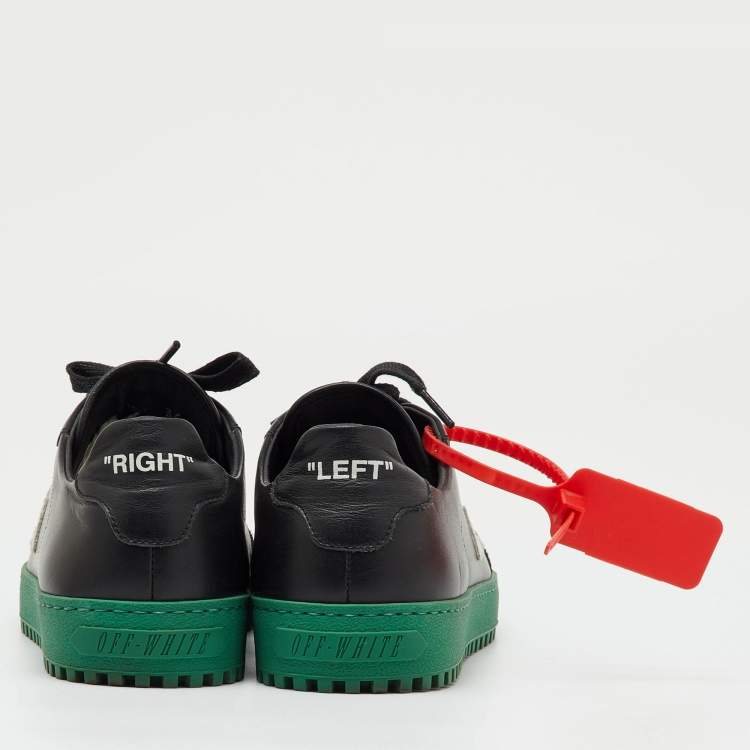 Pre Owned Off-White Black Leather and Suede Carryover Low Top Sneakers Size 36