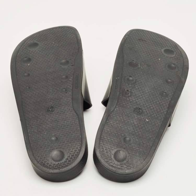 Pre Owned Off-White Black Rubber Arrow Pool Slides Size 42