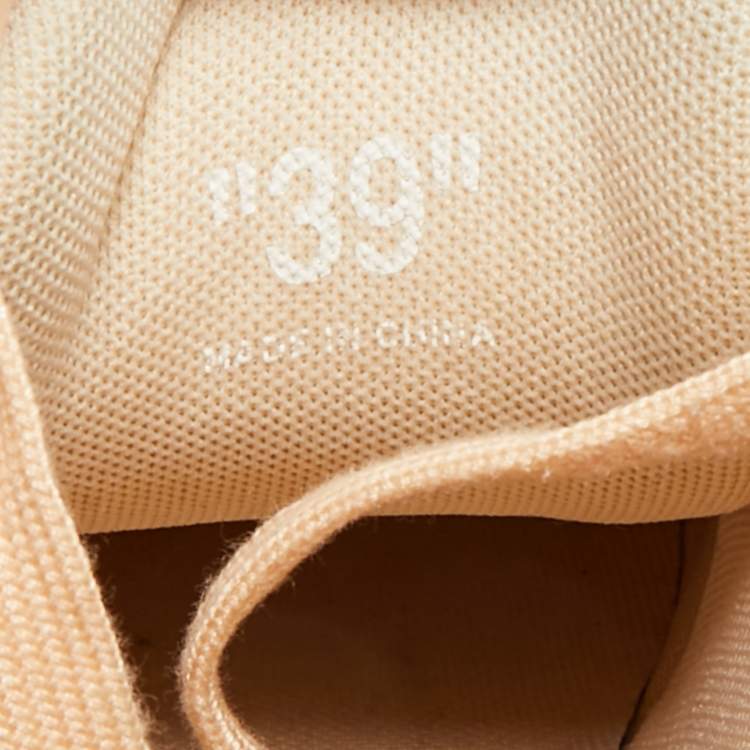 مملوكة مسبقًا Off-White Out of Office Size 39 Beige Leather Low Top Sneakers
