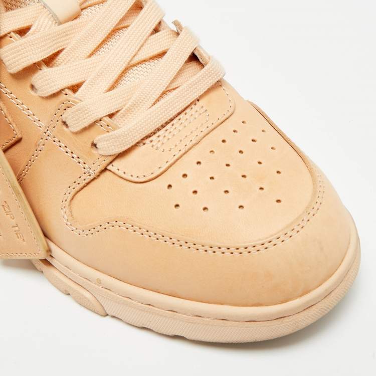 مملوكة مسبقًا Off-White Out of Office Size 39 Beige Leather Low Top Sneakers