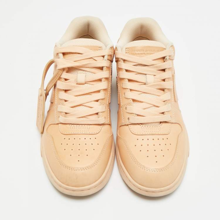 مملوكة مسبقًا Off-White Out of Office Size 39 Beige Leather Low Top Sneakers