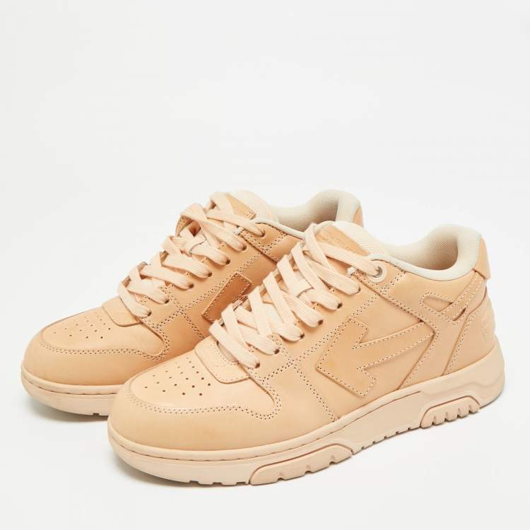 مملوكة مسبقًا Off-White Out of Office Size 39 Beige Leather Low Top Sneakers