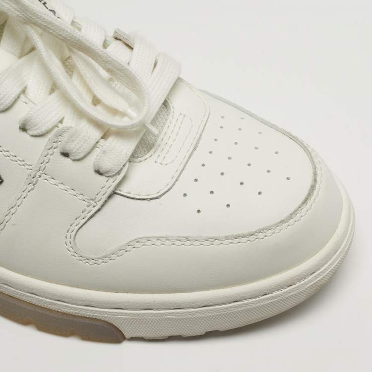 مملوكة مسبقًا Off-White Out Of Office Size 37 White/Silver Leather Lace Up Sneakers