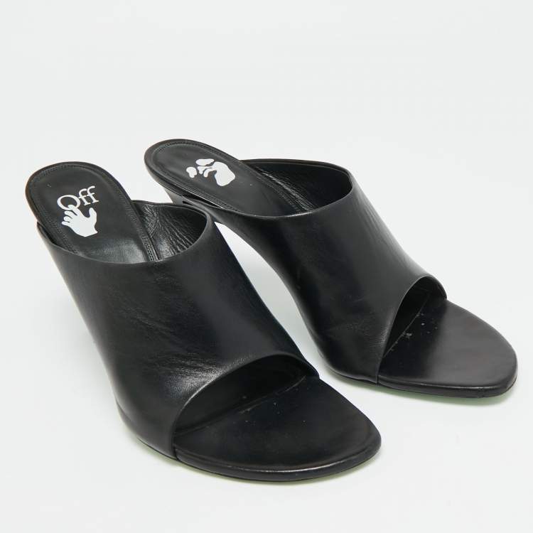 Pre Owned Off-White Meteor Size 40 White Leather Mules