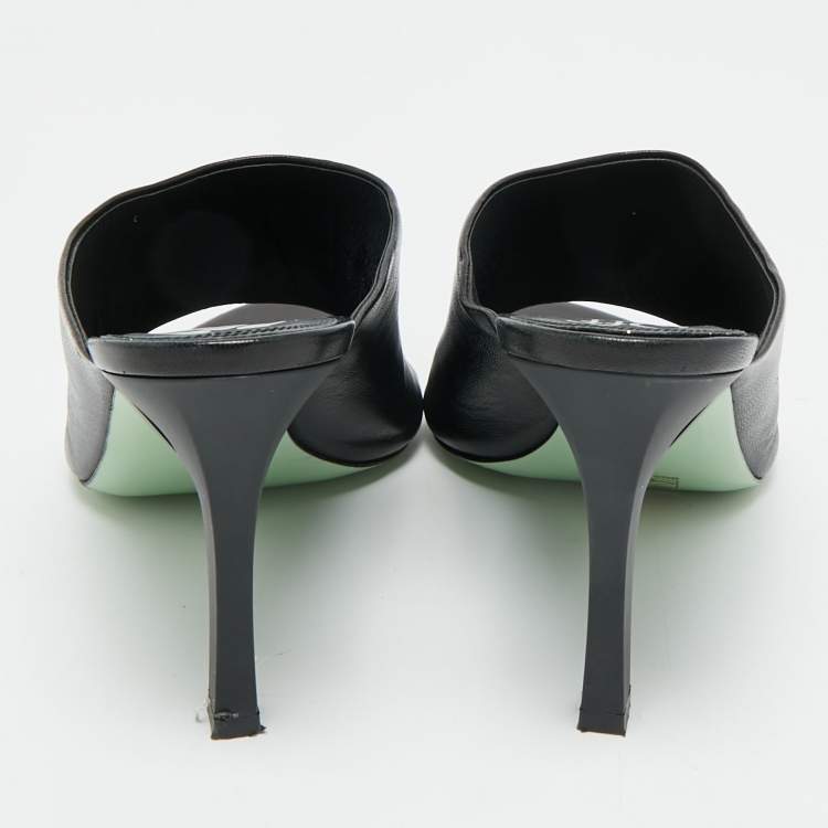 Pre Owned Off-White Meteor Size 40 White Leather Mules