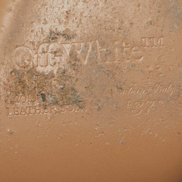 Pre Owned Off-White Lollipop Size 37 Blue Satin Ankle Strap Sandals