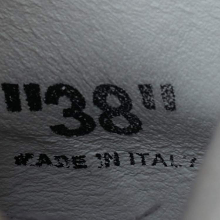 Pre Owned Off-White 3.0 Off Court Size 38 White/Grey Suede and Canvas Lace Up Sneakers