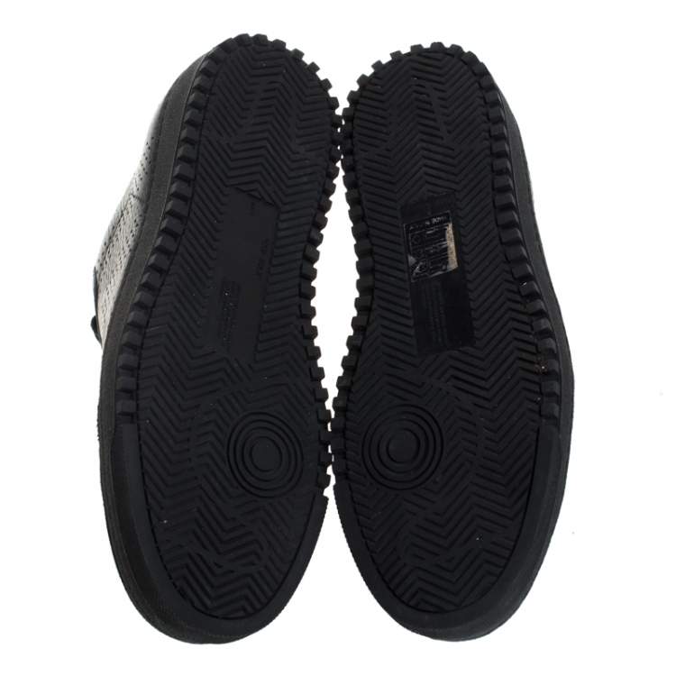 Pre Owned Off-White Black Arrow Print Leather Lace Up Sneakers Size 38