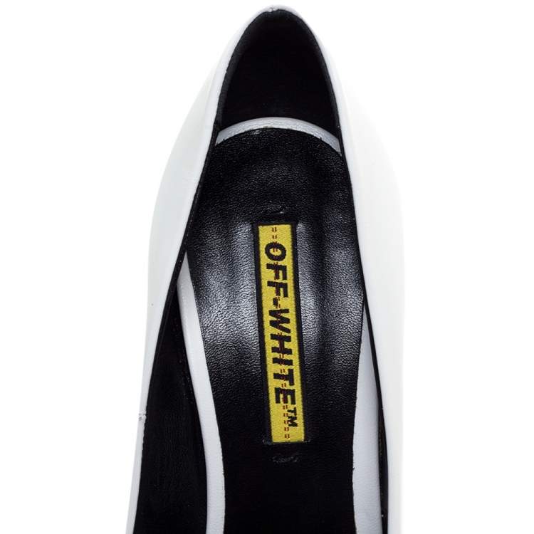 Pre Owned Off-White White Leather Pointed Toe Pumps Size 39