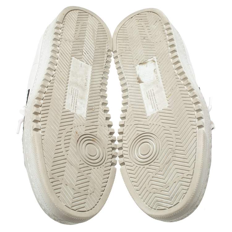 Pre Owned Off-White Whte/Black Leather Carryover Low Top Sneakers Size 38