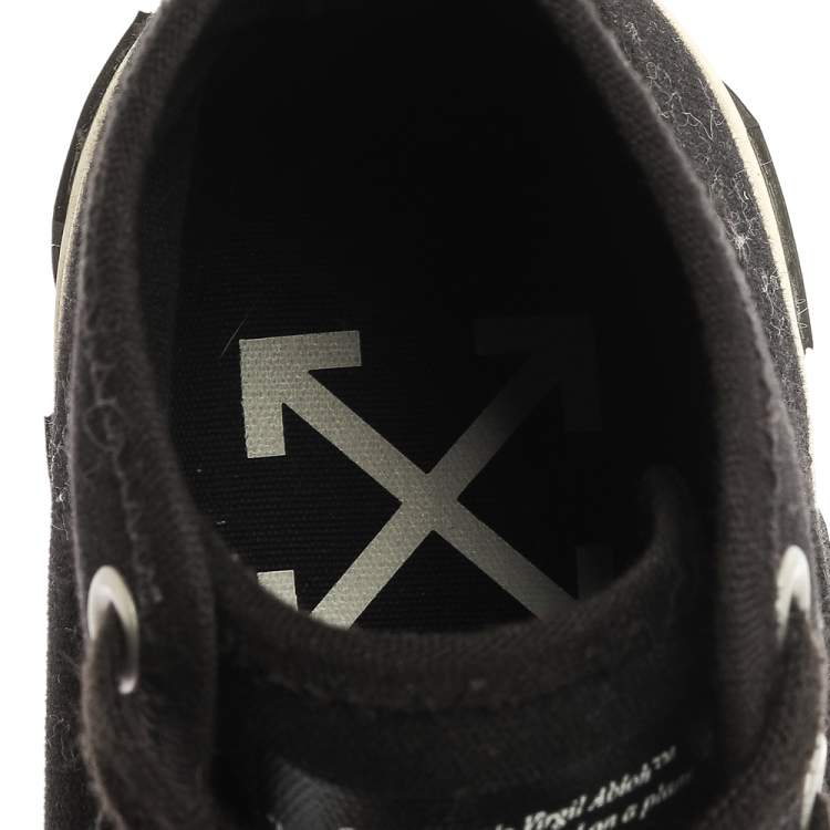 Pre Owned Off White Black/White Canvas High-top Arrow Sneakers Size 43
