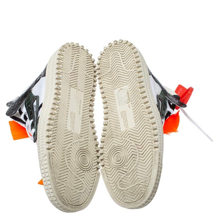 Pre Owned Off-White White/Black Leather and Canvas Off Court 3.0 Sneakers Size 38