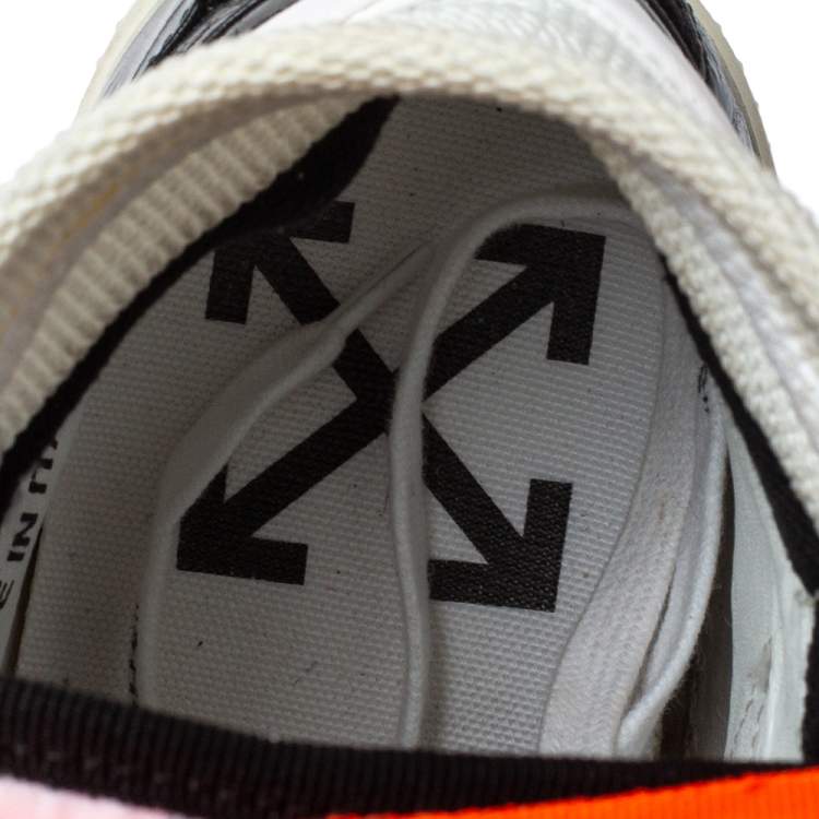 Pre Owned Off-White White/Black Leather and Canvas Off Court 3.0 Sneakers Size 38