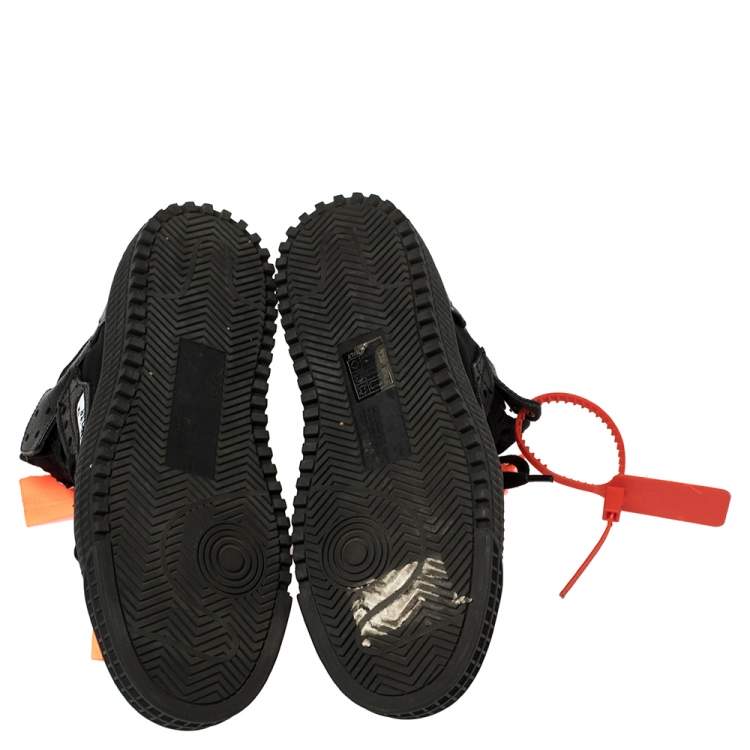 Pre Owned Off-White Black Leather and Canvas Off Court 3.0 Sneakers Size 36