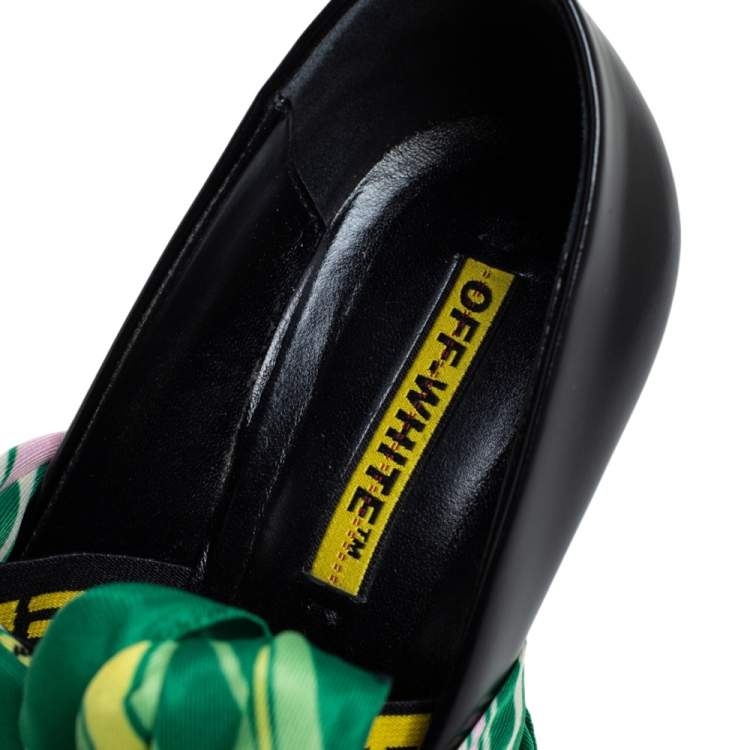 Pre Owned Off-White  Black Leather  Mary Jane Pointed Toe  Pumps Size 40