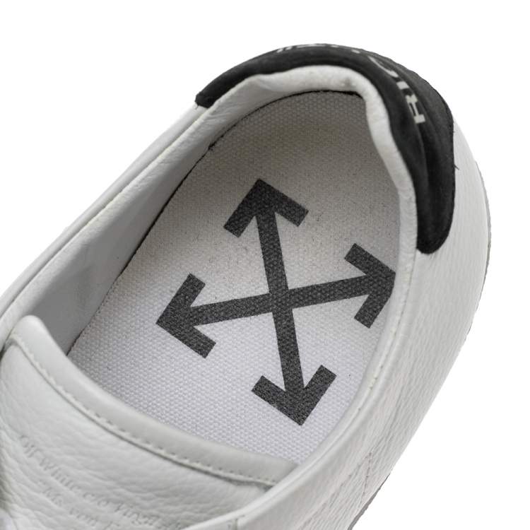 Pre Owned Off-White White/Black Leather And Suede 2.0 Low Top Sneakers Size 38