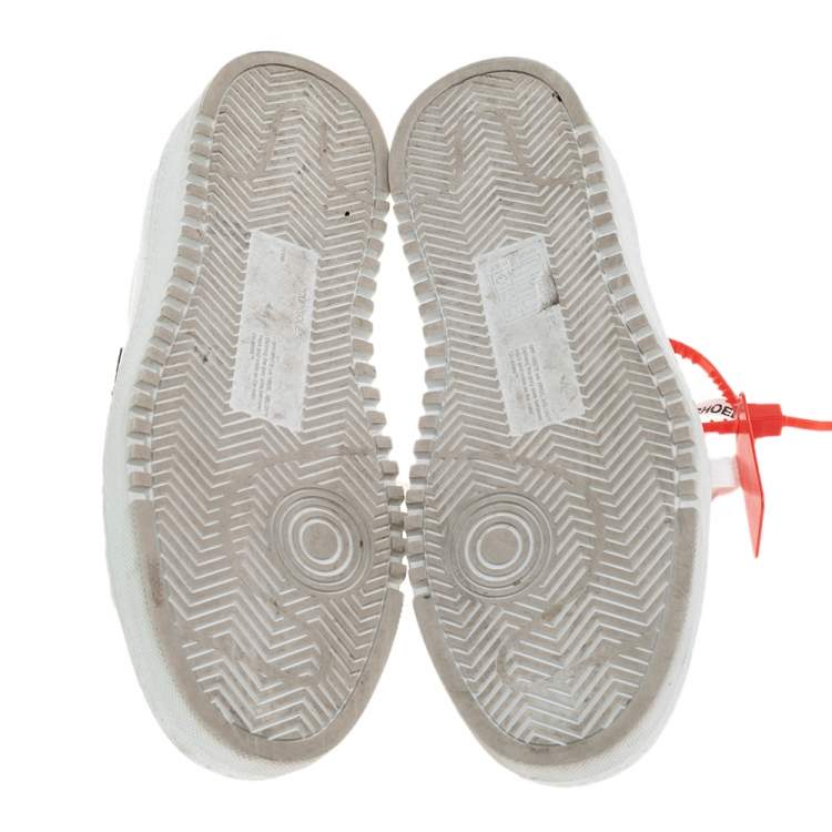 Pre Owned Off-White White/Black Leather And Suede 2.0 Low Top Sneakers Size 38