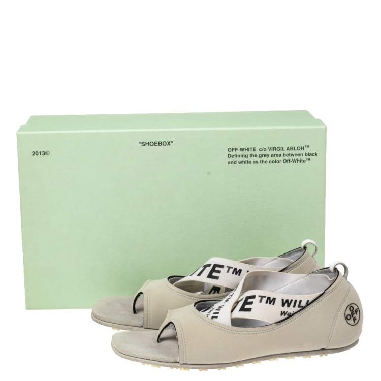 Pre Owned Off-White c/o Virgil Abloh Grey Fabric Yoga Flats Size 37