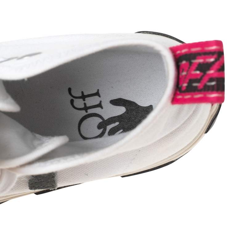 Pre Owned Off White White Canvas High-top Arrow Sneakers Size 39