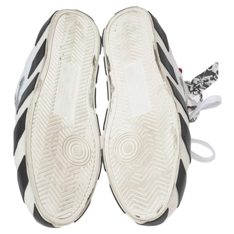Pre Owned Off White White Canvas High-top Arrow Sneakers Size 39