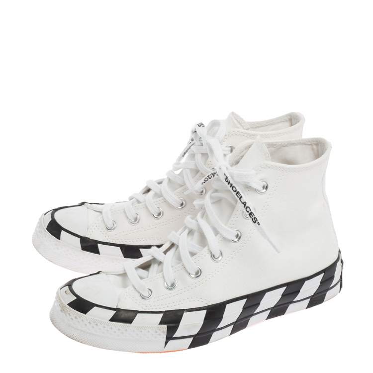 Pre Owned Off-White  White Canvas High Top Sneakers Size 38