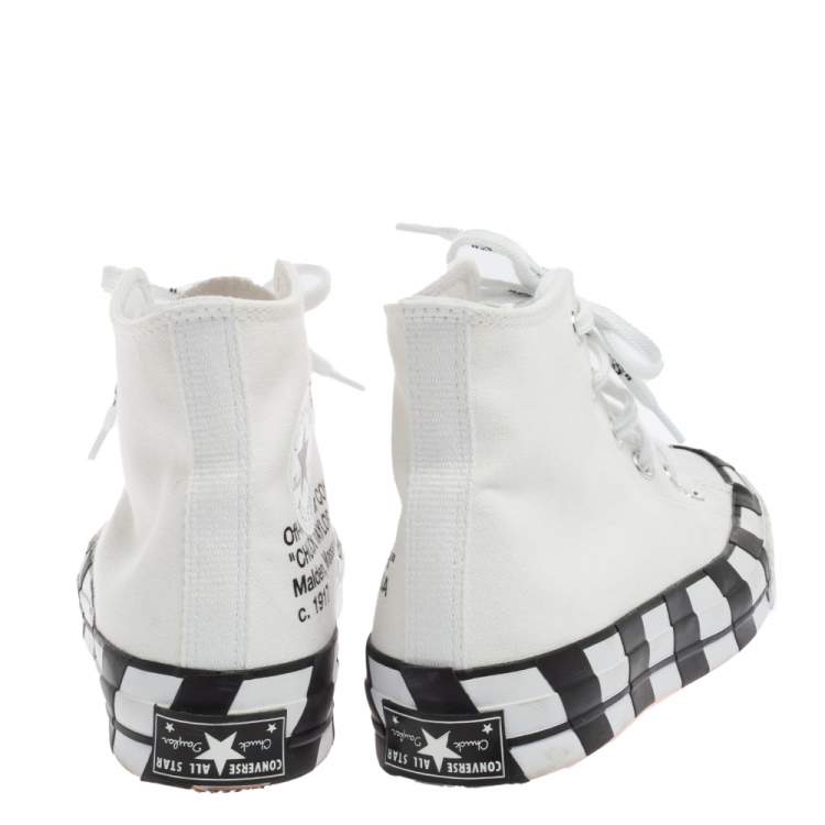 Pre Owned Off-White  White Canvas High Top Sneakers Size 38