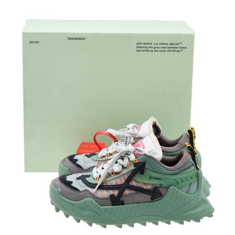 Pre Owned Off-White Multicolor Mesh and Leather Odsy 1000 Sneakers Size 38