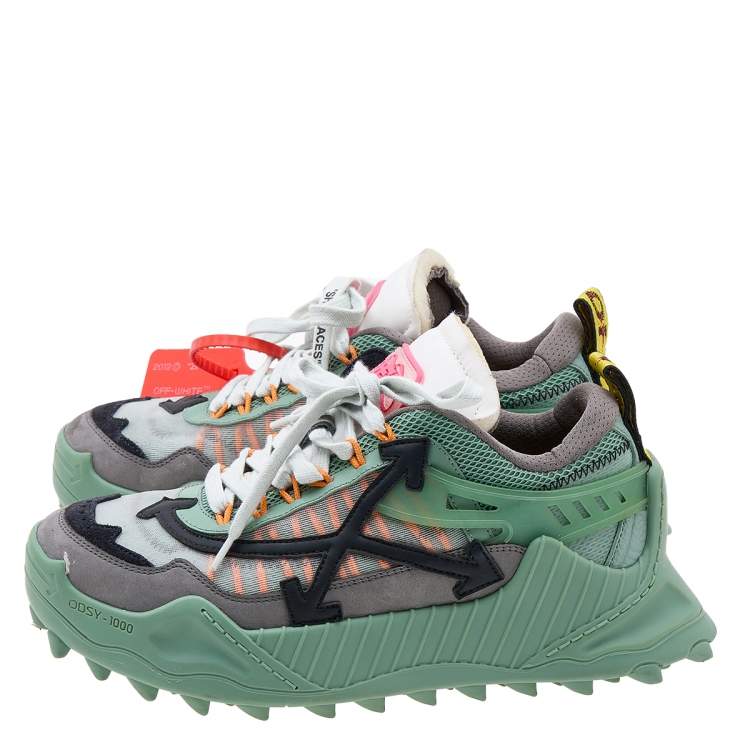 Pre Owned Off-White Multicolor Mesh and Leather Odsy 1000 Sneakers Size 38