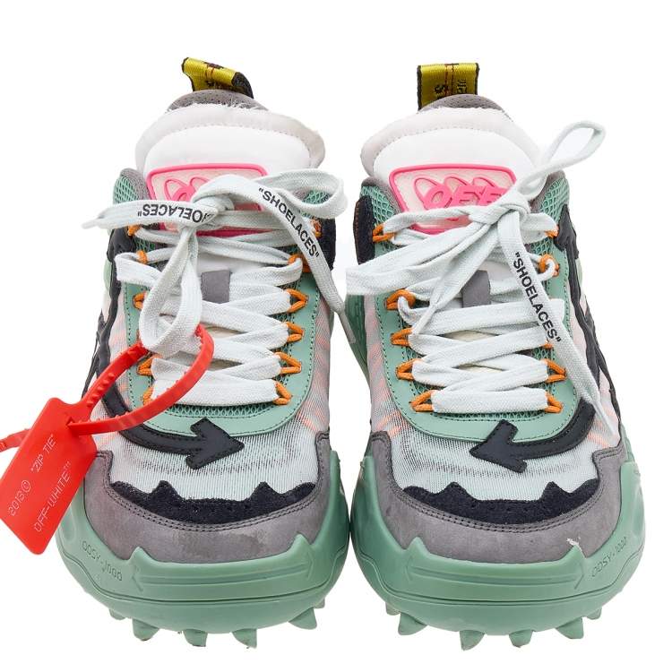 Pre Owned Off-White Multicolor Mesh and Leather Odsy 1000 Sneakers Size 38