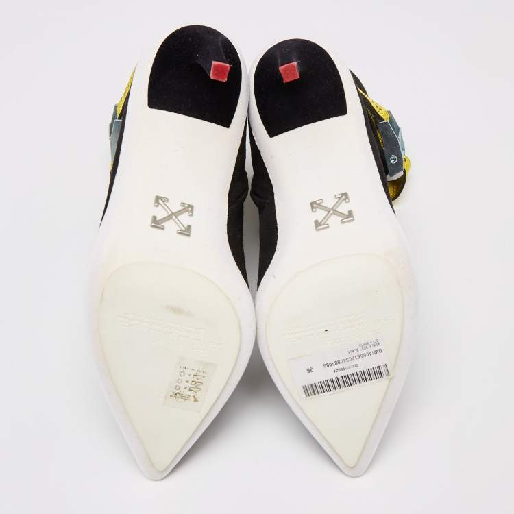 Pre Owned Off-White Black Suede Off-White Co Virgil Abloh Ankle Boots Size 38