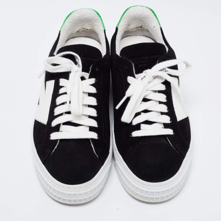 Pre Owned Off-White Black Suede Arrow Low-Top Sneakers Size 39
