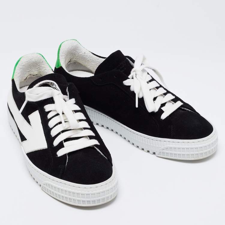 Pre Owned Off-White Black Suede Arrow Low-Top Sneakers Size 39