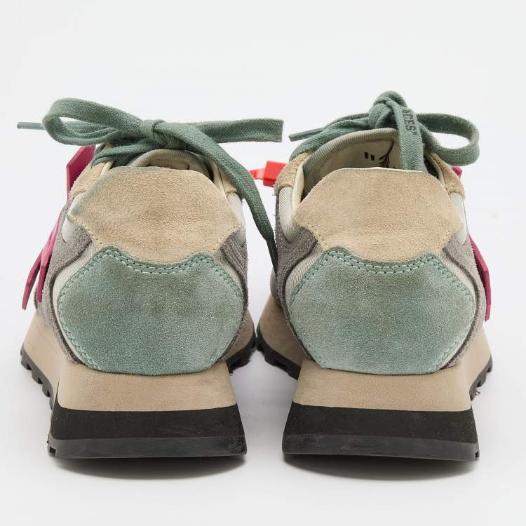 Pre Owned Off-White Multicolor Suede and Leather Runner Arrow Low Top Sneakers Size 36