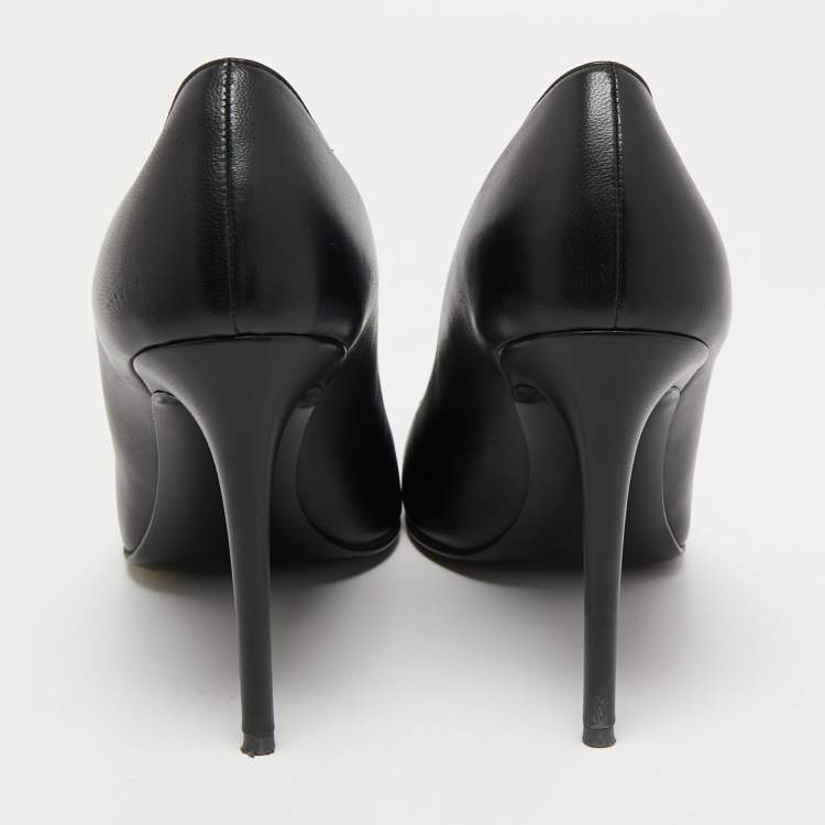 Pre Owned Off White Black Leather Arrow Embellished Pumps Size 41