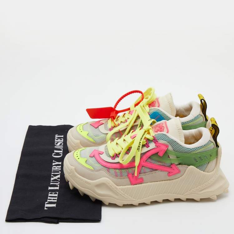 Pre Owned Off-White Multicolor Mesh and Leather Odsy 1000 Sneakers Size 39