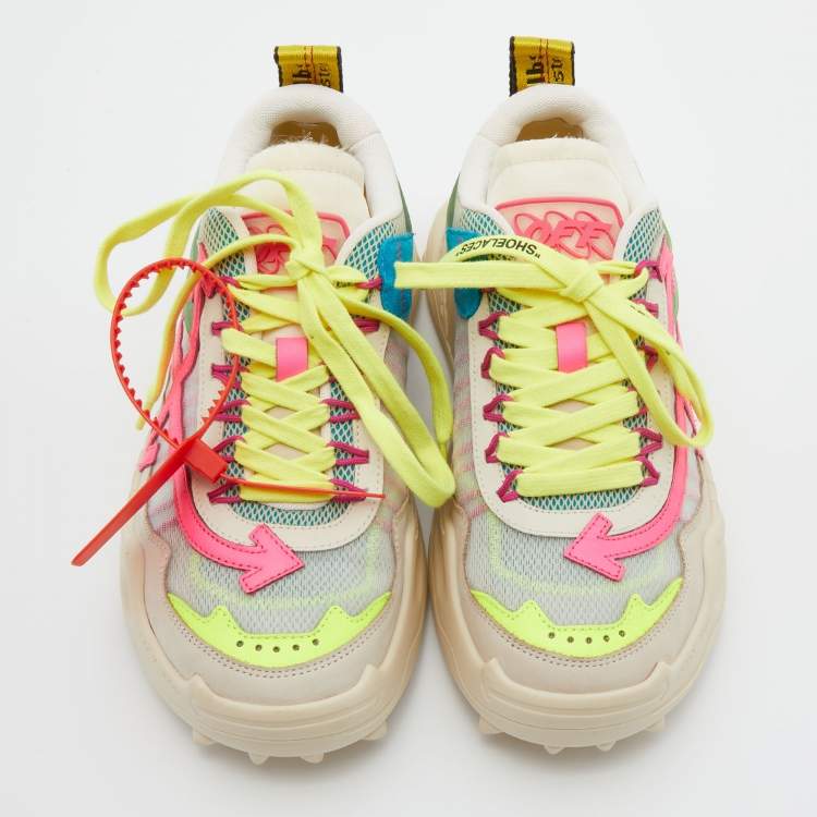 Pre Owned Off-White Multicolor Mesh and Leather Odsy 1000 Sneakers Size 39