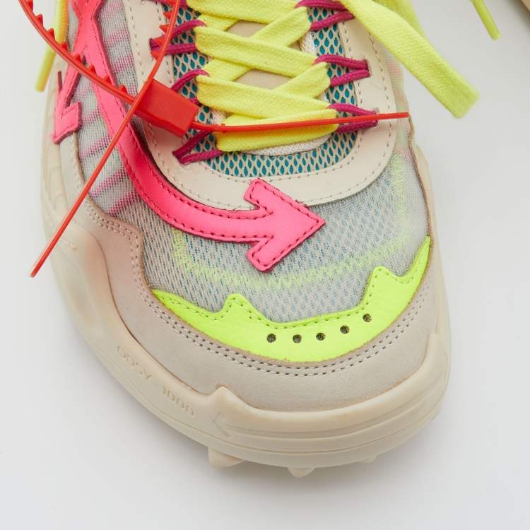 Pre Owned Off-White Multicolor Mesh and Leather Odsy 1000 Sneakers Size 39