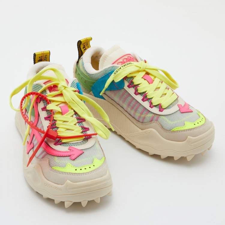 Pre Owned Off-White Multicolor Mesh and Leather Odsy 1000 Sneakers Size 39